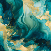 abstract painting with gold and teal colors png