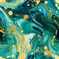 abstract painting with gold and teal colors png