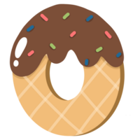 Ice cream number waffle png