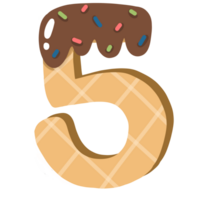 Ice cream number waffle png