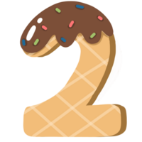 Ice cream number waffle png