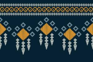 Ethnic Ikat fabric pattern geometric style.African Ikat embroidery Ethnic oriental pattern blue background. Abstract,vector,illustration.Texture,clothing,frame,decoration,carpet,motif. vector