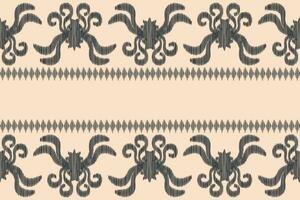 Ethnic Ikat fabric pattern geometric style.African Ikat embroidery Ethnic oriental pattern brown cream background. Abstract,vector,illustration.Texture,clothing,frame,decoration,carpet,motif. vector