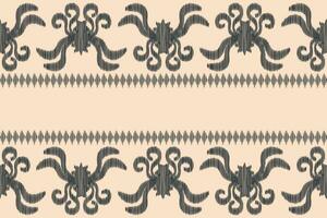 Ethnic Ikat fabric pattern geometric style.African Ikat embroidery Ethnic oriental pattern brown cream background. Abstract,vector,illustration.Texture,clothing,frame,decoration,carpet,motif. vector