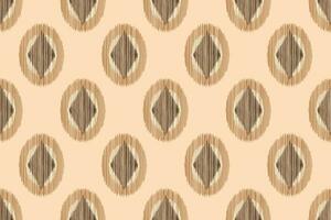 Ethnic Ikat fabric pattern geometric style.African Ikat embroidery Ethnic oriental pattern brown cream background. Abstract,vector,illustration.Texture,clothing,frame,decoration,carpet,motif. vector