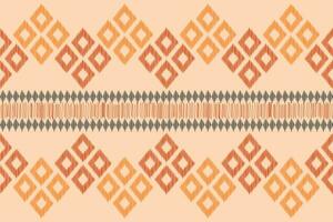 Ethnic Ikat fabric pattern geometric style.African Ikat embroidery Ethnic oriental pattern brown cream background. Abstract,vector,illustration.Texture,clothing,frame,decoration,carpet,motif. vector