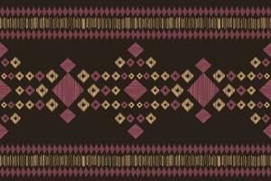 Ethnic Ikat fabric pattern geometric style.African Ikat embroidery brown Ethnic oriental pattern brown background. Abstract,vector,illustration.Texture,wallpaper,frame,decoration,carpet,motif. vector