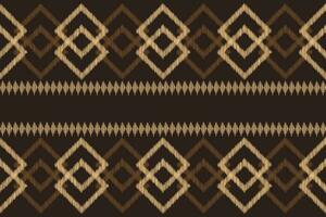 Ethnic Ikat fabric pattern geometric style.African Ikat embroidery brown Ethnic oriental pattern brown background. Abstract,vector,illustration.Texture,wallpaper,frame,decoration,carpet,motif. vector