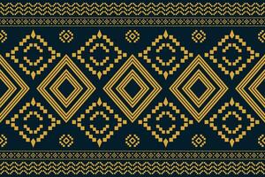 Ethnic Ikat fabric pattern geometric style.African Ikat embroidery Ethnic oriental pattern blue background. Abstract,vector,illustration.Texture,clothing,frame,decoration,carpet,motif. vector