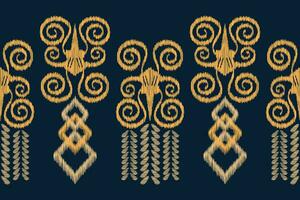 Ethnic Ikat fabric pattern geometric style.African Ikat embroidery Ethnic oriental pattern blue background. Abstract,vector,illustration.Texture,clothing,frame,decoration,carpet,motif. vector
