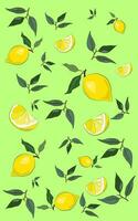 vector illustration, lemons print, fruit pattern