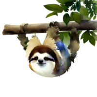 Watercolor Sloths The Slow Motion png