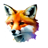 aquarelle rouge Renard png