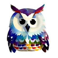 Watercolor Colorful Owl png