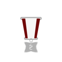 Silver Medal Second Place Ribbon Basic Shape png