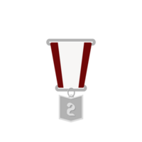 Silver Medal Second Place Ribbon Basic Shape png