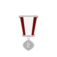 Silver Medal Second Place Ribbon Basic Shape png