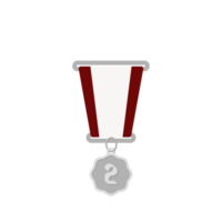 argent médaille seconde endroit ruban de base forme png