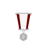 Silver Medal Second Place Ribbon Basic Shape png