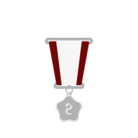 Silver Medal Second Place Ribbon Basic Shape png