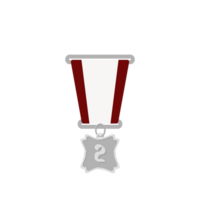 Silver Medal Second Place Ribbon Basic Shape png