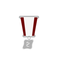 argent médaille seconde endroit ruban de base forme png