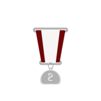 Silver Medal Second Place Ribbon Basic Shape png