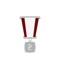 argent médaille seconde endroit ruban de base forme png