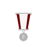 argent médaille seconde endroit ruban de base forme png