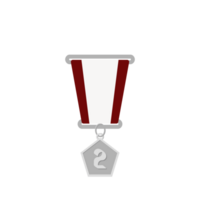 argent médaille seconde endroit ruban de base forme png