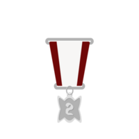 Silver Medal Second Place Ribbon Basic Shape png