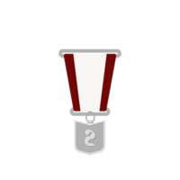 Silver Medal Second Place Ribbon Basic Shape png