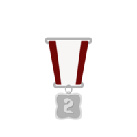 Silver Medal Second Place Ribbon Basic Shape png