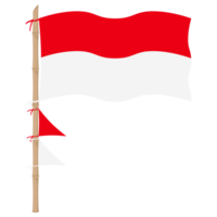 il rosso e bianca bandiera svolazza su un' bambù polo png