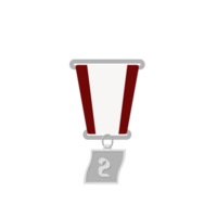 Silver Medal Second Place Ribbon Basic Shape png