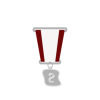 argent médaille seconde endroit ruban de base forme png