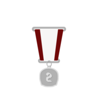 argent médaille seconde endroit ruban de base forme png