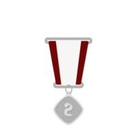 zilver medaille tweede plaats lint eenvoudig vorm png