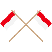 the red and white flag flutters on a bamboo pole png