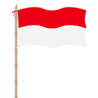 de rood en wit vlag fladdert Aan een bamboe pool png