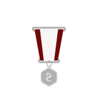 argent médaille seconde endroit ruban de base forme png