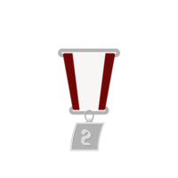 Silver Medal Second Place Ribbon Basic Shape png