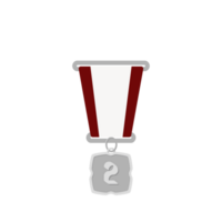 zilver medaille tweede plaats lint eenvoudig vorm png