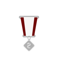 argent médaille seconde endroit ruban de base forme png