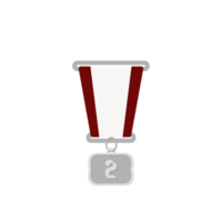 Silver Medal Second Place Ribbon Basic Shape png