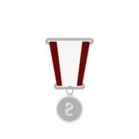 argent médaille seconde endroit ruban de base forme png