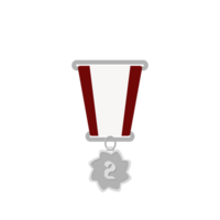 Silver Medal Second Place Ribbon Basic Shape png