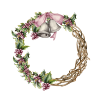 Winter wreath with dry branches png