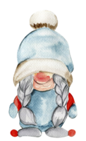 Watercolor scandinavian Christmas gnome. Christmas decoration and characters. png