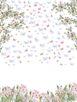 sammansättning av blommor och fjärilar. png